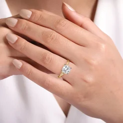 Online Gabriel & Co. Ellis - 14K White-Yellow Gold Round Diamond Engagement Ring