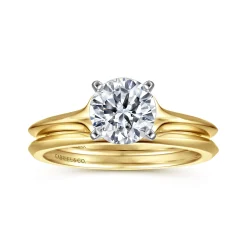 New Gabriel & Co. Ellis - 14K White-Yellow Gold Round Diamond Engagement Ring