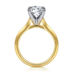 New Gabriel & Co. Ellis - 14K White-Yellow Gold Round Diamond Engagement Ring