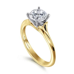 Hot Gabriel & Co. Ellis - 14K White-Yellow Gold Round Diamond Engagement Ring