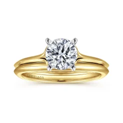 Hot Gabriel & Co. Ellis - 14K White-Yellow Gold Round Diamond Engagement Ring