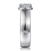 New Gabriel & Co. Elza - 14K White Gold Bezel Prong Wide Band Round Diamond Engagement Ring