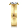 Clearance Gabriel & Co. Elza - 14K Yellow Gold Bezel Prong Wide Band Oval Diamond Engagement Ring
