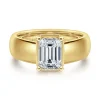 Online Gabriel & Co. Elza - 14K Yellow Gold Bezel Prong Wide Band Emerald Diamond Engagement Ring