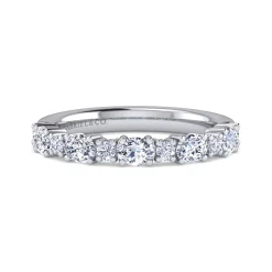 Hot Gabriel & Co. Emani - 14K White Gold Oval and Round Diamond Anniversary Band - 0.9 ct