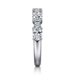 Discount Gabriel & Co. Emani - 14K White Gold Oval and Round Diamond Anniversary Band - 1.35 ct