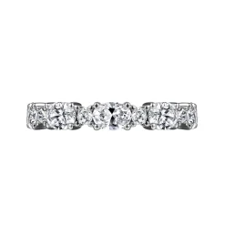 Discount Gabriel & Co. Emani - 14K White Gold Oval and Round Diamond Anniversary Band - 1.35 ct