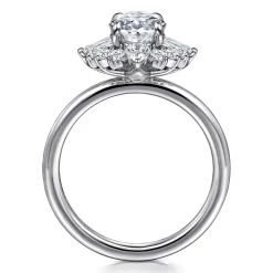 Hot Gabriel & Co. Emarie - 14K White Gold Oval Halo Diamond Engagement Ring