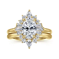 New Gabriel & Co. Emarie - 14K Yellow Gold Oval Halo Diamond Engagement Ring