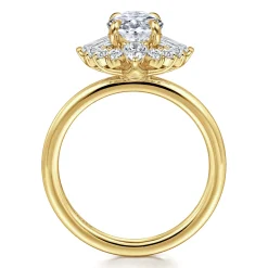 New Gabriel & Co. Emarie - 14K Yellow Gold Oval Halo Diamond Engagement Ring