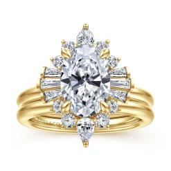 Outlet Gabriel & Co. Emarie - 14K Yellow Gold Oval Halo Diamond Engagement Ring