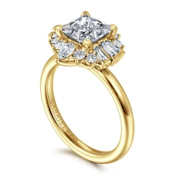 Gabriel & Co. Emarie - 14K Yellow Gold Princess Halo Diamond Engagement Ring