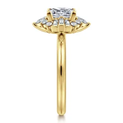 Gabriel & Co. Emarie - 14K Yellow Gold Princess Halo Diamond Engagement Ring