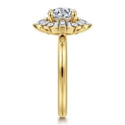 Clearance Gabriel & Co. Emarie - 14K Yellow Gold Round Halo Diamond Engagement Ring