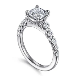 Gabriel & Co. Emberlie - 14K White Gold Cushion Cut Diamond Engagement Ring