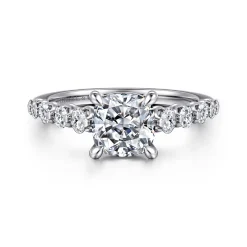 Gabriel & Co. Emberlie - 14K White Gold Cushion Cut Diamond Engagement Ring