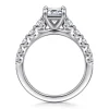 Outlet Gabriel & Co. Emberlie - 14K White Gold Emerald Cut Diamond Engagement Ring