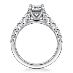 Outlet Gabriel & Co. Emberlie - 14K White Gold Emerald Cut Diamond Engagement Ring