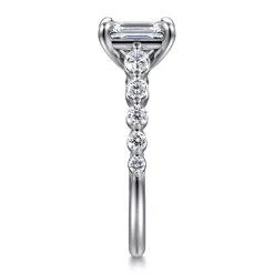 Outlet Gabriel & Co. Emberlie - 14K White Gold Emerald Cut Diamond Engagement Ring