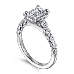 Outlet Gabriel & Co. Emberlie - 14K White Gold Emerald Cut Diamond Engagement Ring