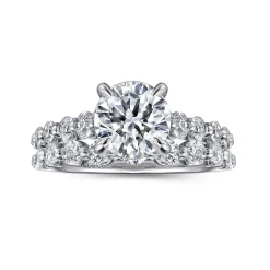 Outlet Gabriel & Co. Emberlie - 14K White Gold Round Diamond Engagement Ring