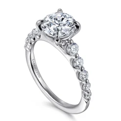Outlet Gabriel & Co. Emberlie - 14K White Gold Round Diamond Engagement Ring