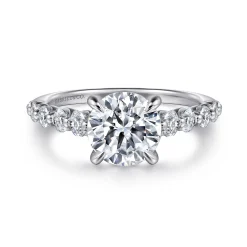 Outlet Gabriel & Co. Emberlie - 14K White Gold Round Diamond Engagement Ring
