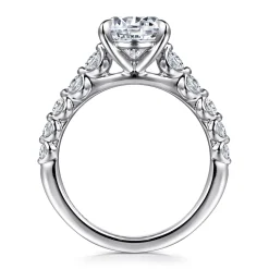 Outlet Gabriel & Co. Emberlie - 14K White Gold Round Diamond Engagement Ring