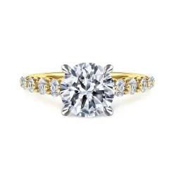 New Gabriel & Co. Emberlie - 14K White Gold Round Diamond Engagement Ring