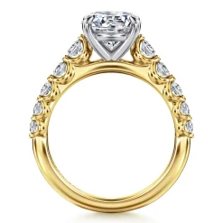 New Gabriel & Co. Emberlie - 14K White Gold Round Diamond Engagement Ring