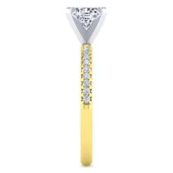 Clearance Gabriel & Co. Emberlynn - 14K White-Yellow Gold Round Diamond Engagement Ring