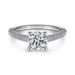Clearance Gabriel & Co. Emberlyn - Platinum Round Diamond Engagement Ring