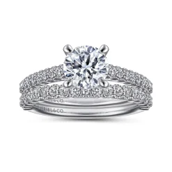 Clearance Gabriel & Co. Emberlyn - Platinum Round Diamond Engagement Ring