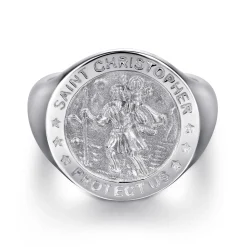 Best Gabriel & Co. Emboss Signet Wide Band 925 Sterling Silver