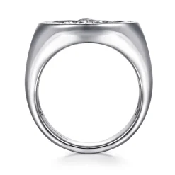 Best Gabriel & Co. Emboss Signet Wide Band 925 Sterling Silver