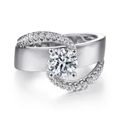 Outlet Gabriel & Co. Emerie - 14K White Gold Round Diamond Engagement Ring