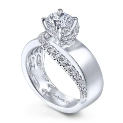 Outlet Gabriel & Co. Emerie - 14K White Gold Round Diamond Engagement Ring