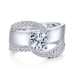 Outlet Gabriel & Co. Emerie - 14K White Gold Round Diamond Engagement Ring