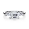 Gabriel & Co. Emeroux - 14K White Gold Emerald Cut Three Stone Diamond Engagement Ring