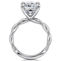 Online Gabriel & Co. Emersin - 14K White Gold Twisted Cushion Cut Diamond Engagement Ring