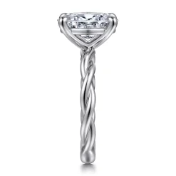 Outlet Gabriel & Co. Emersin - 14K White Gold Twisted Oval Diamond Engagement Ring