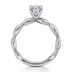 Sale Gabriel & Co. Emersin - 14K White Gold Twisted Oval Diamond Engagement Ring