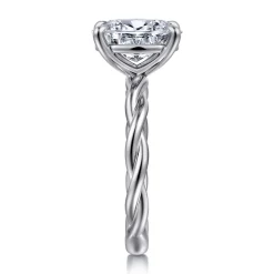 Clearance Gabriel & Co. Emersin - 14K White Gold Twisted Oval Diamond Engagement Ring