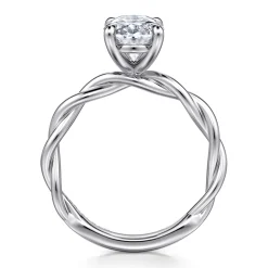 Clearance Gabriel & Co. Emersin - 14K White Gold Twisted Oval Diamond Engagement Ring