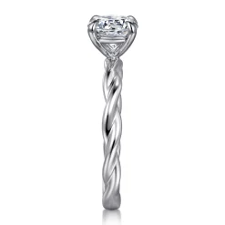 Sale Gabriel & Co. Emersin - 14K White Gold Twisted Round Diamond Engagement Ring