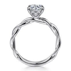 Sale Gabriel & Co. Emersin - 14K White Gold Twisted Round Diamond Engagement Ring