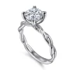 New Gabriel & Co. Emersin - 14K White Gold Twisted Round Diamond Engagement Ring