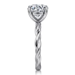 Clearance Gabriel & Co. Emersin - 14K White Gold Twisted Round Diamond Engagement Ring