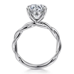 Clearance Gabriel & Co. Emersin - 14K White Gold Twisted Round Diamond Engagement Ring