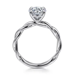Online Gabriel & Co. Emersin - 14K White Gold Twisted Round Diamond Engagement Ring